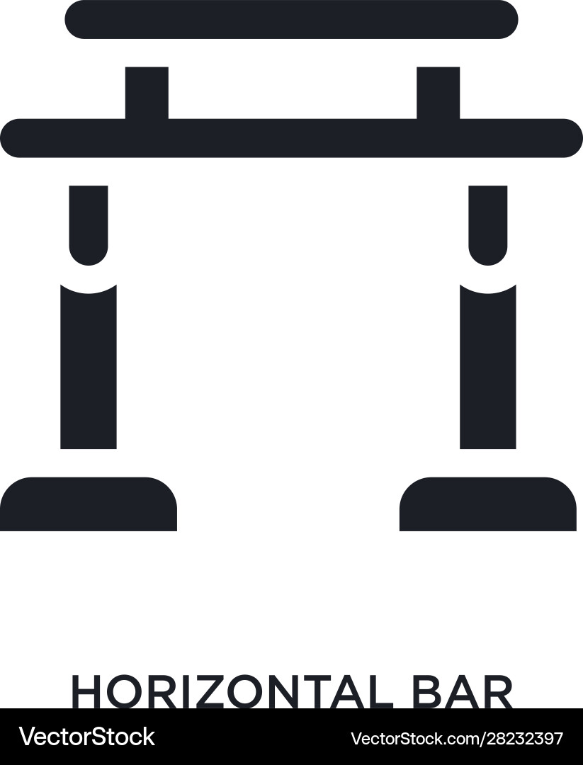 Black horizontal bar isolated icon simple element vector image