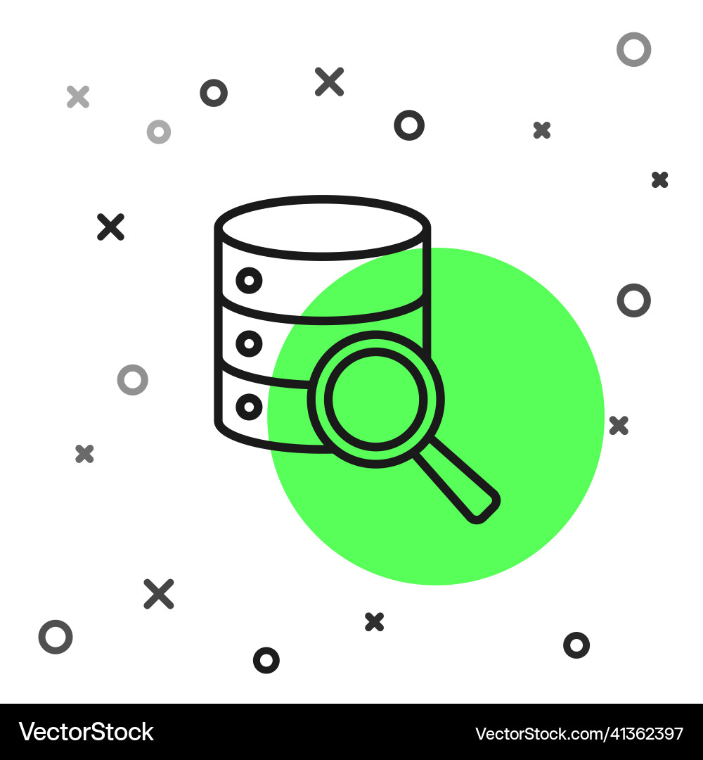 Black line server data web hosting icon isolated Vector Image