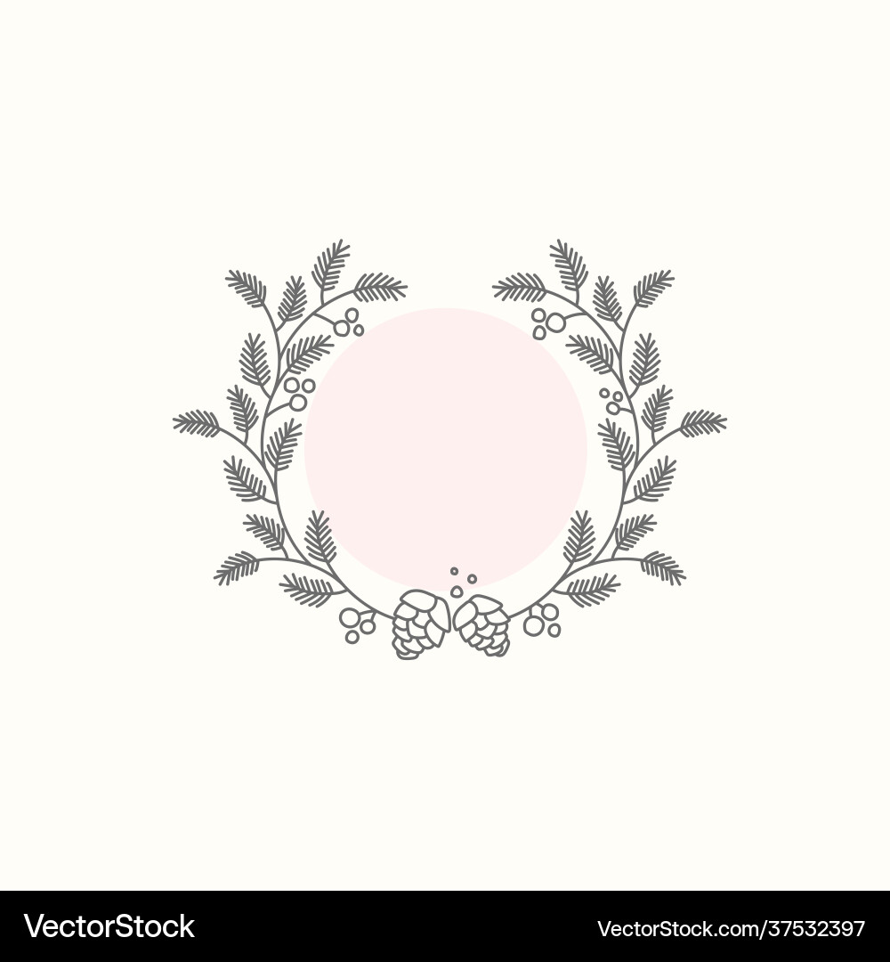 Botanical frame design element vector image