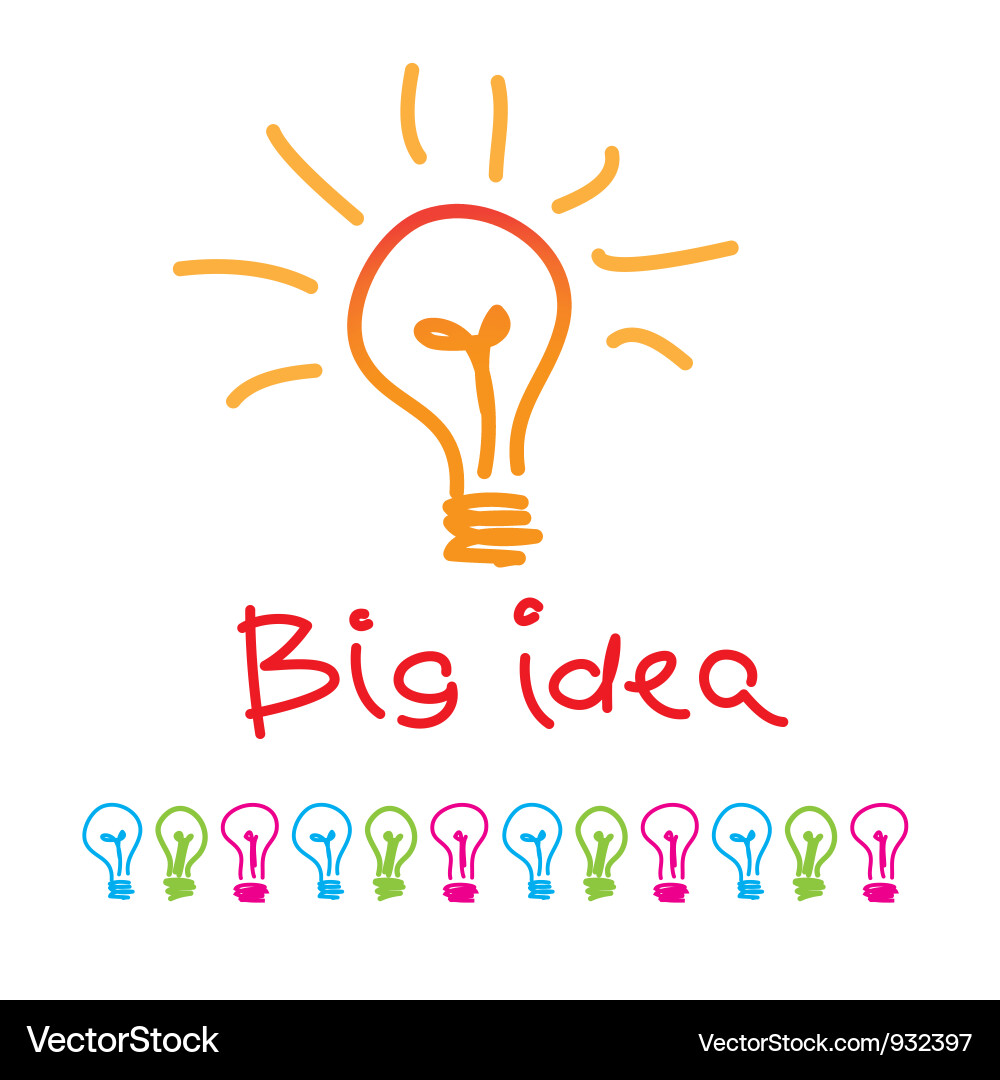 Bright Idea Lamp - Innovation Concept Vector Image