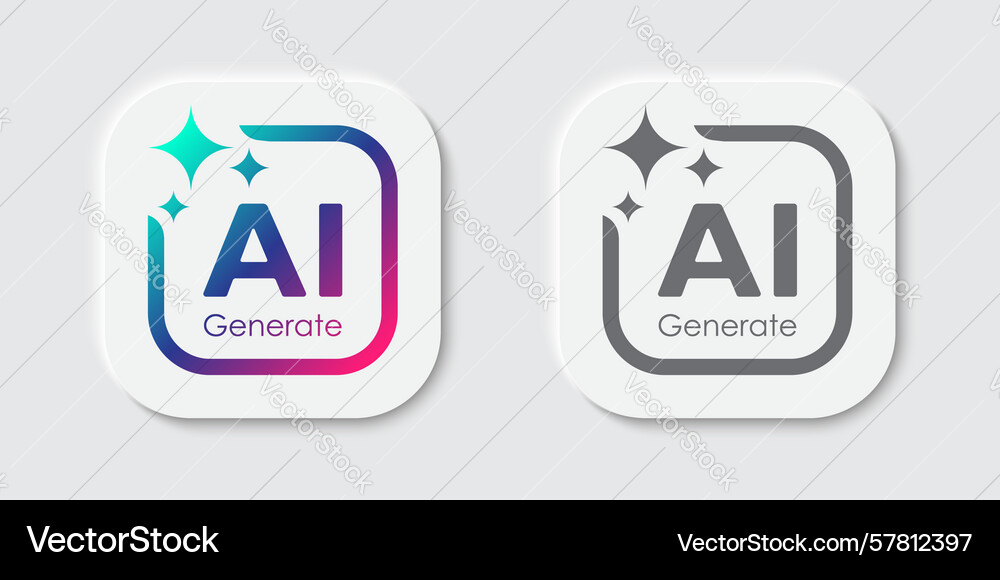 Generate ai button user interface artificial vector image