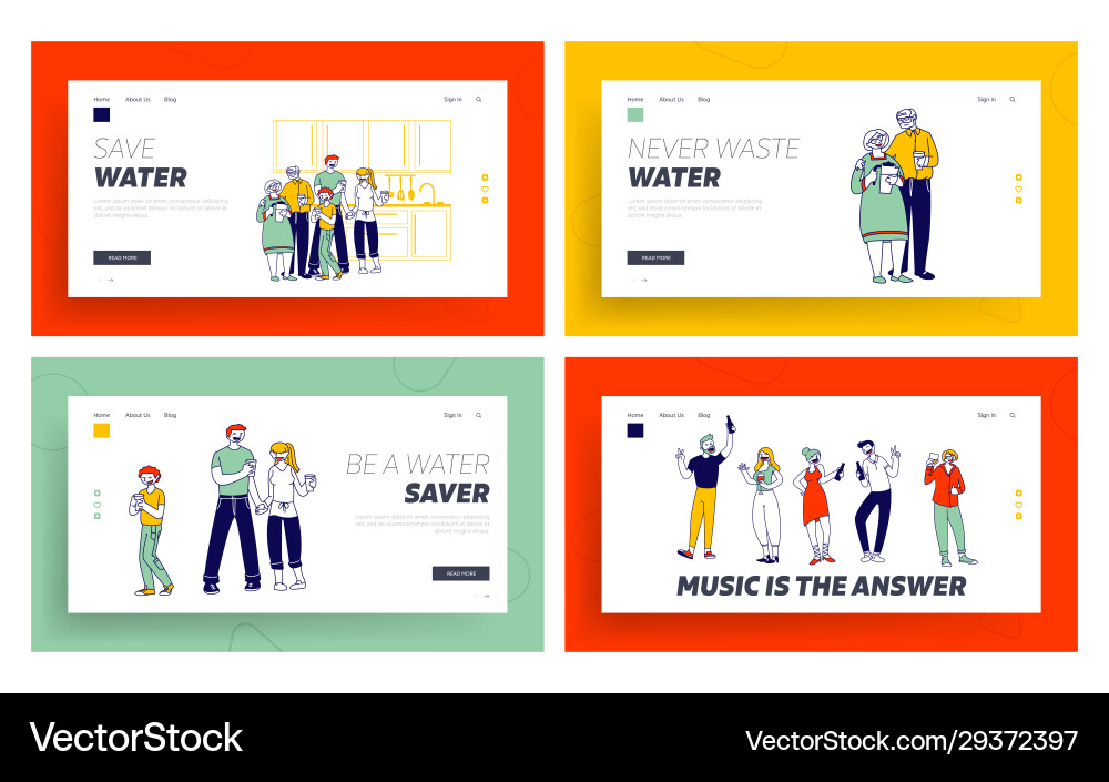 Healthy family drinking fresh water friends vector image