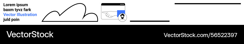Map pin with cloud and minimalist web page layout Vector Image