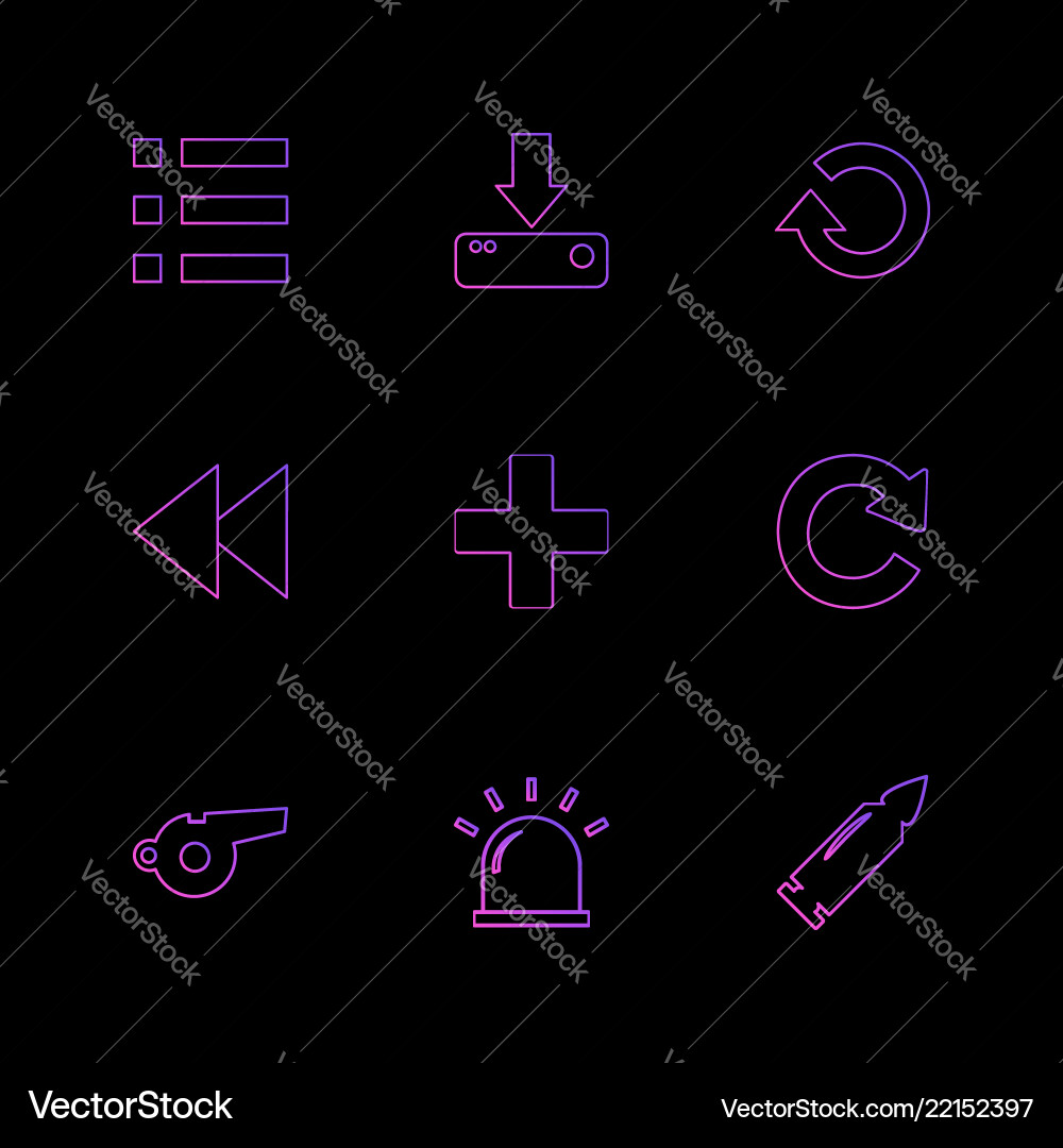 Menu download reste rewing add reset whistle Vector Image