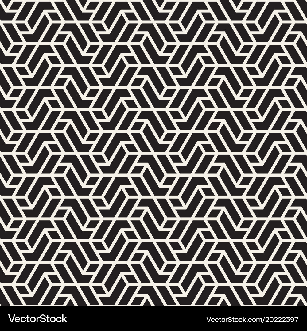 Monochrome Hexagonal Grid Pattern Vector Image