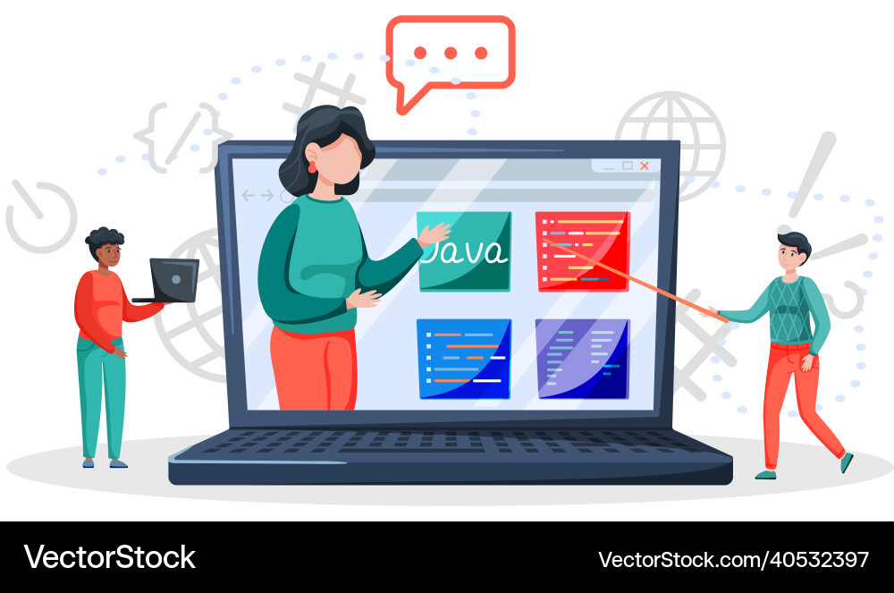 Programming courses online education coding Programming courses online education coding vector image