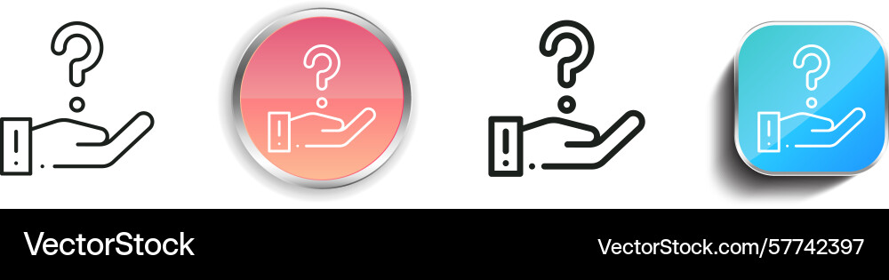 Question icon thin linear regular and button Question icon thin linear regular and button vector image