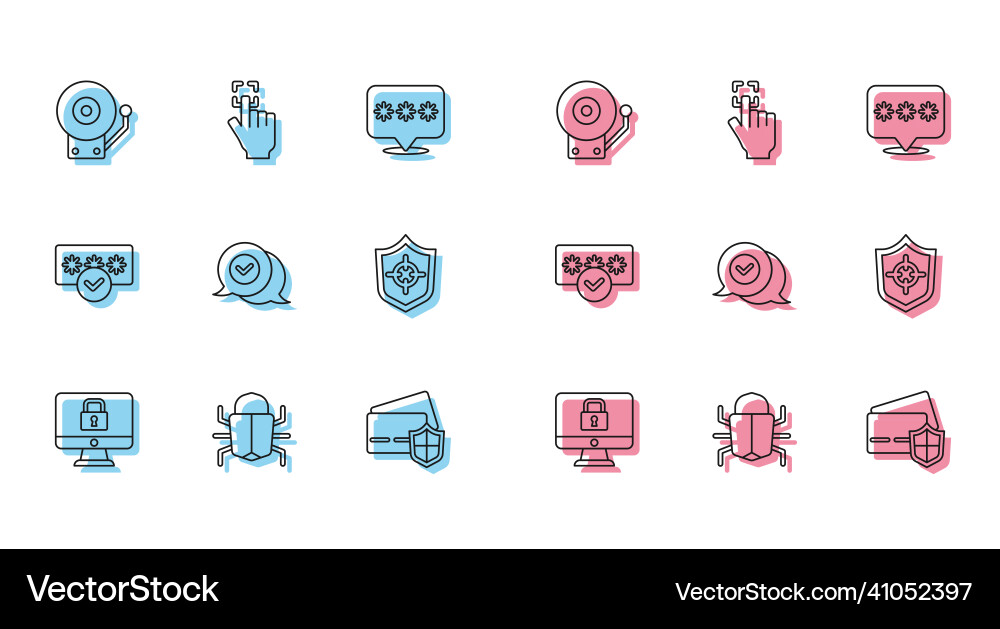 Set line lock on monitor system bug ringing Set line lock on monitor system bug ringing vector image