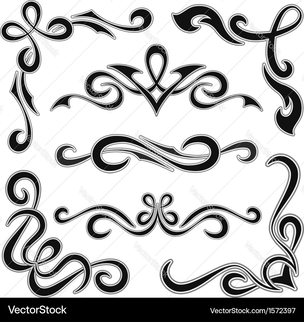 Set of graphical retro elements vector image