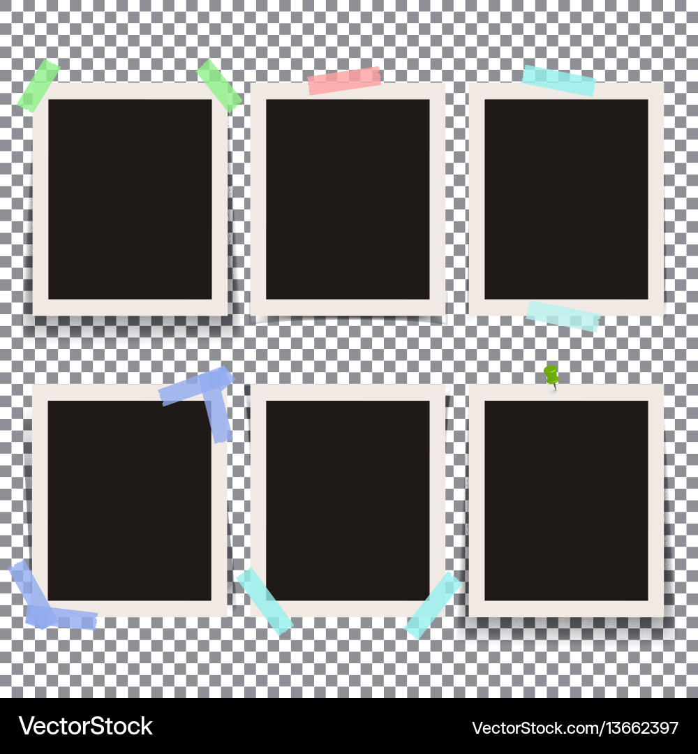 Set of isolated realistic empty photo Vector Image