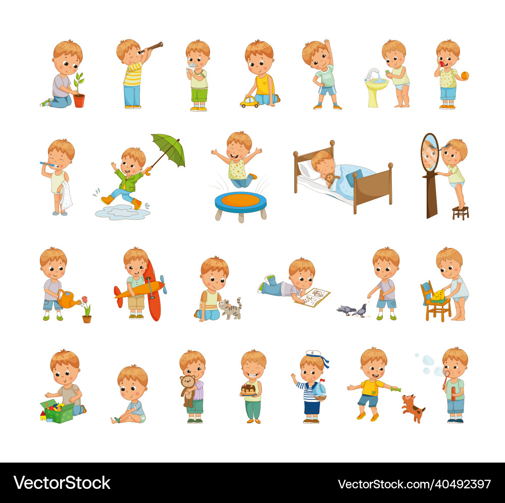 Set of with child character Set of with child character Vector Image