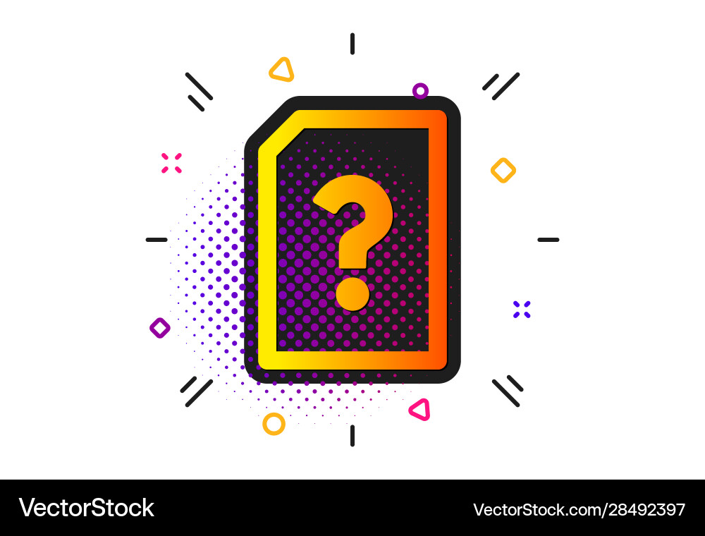 Unknown document icon file with question vector image