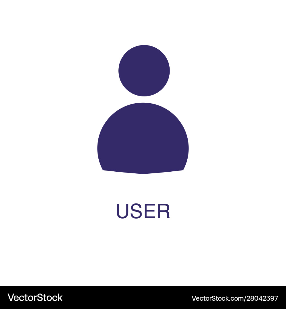 User element in flat simple style on white Vector Image