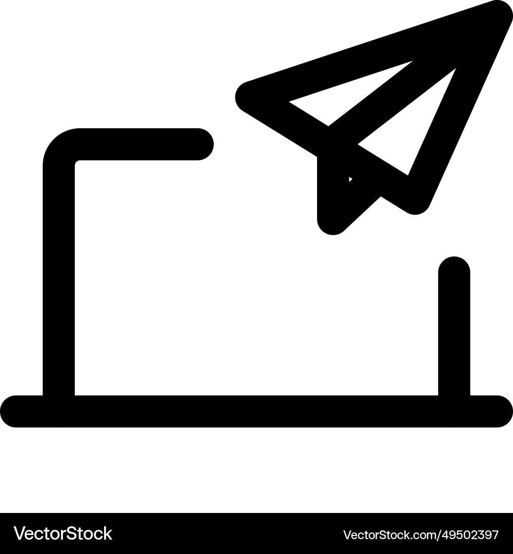 Using laptop to send an email or message vector image