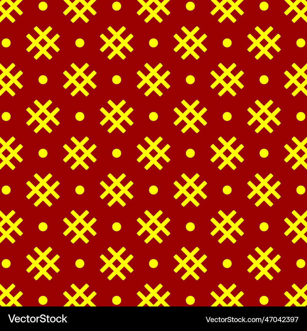 Yellow hash tags and dots on red background flat Yellow hash tags and dots on red background flat Vector Image