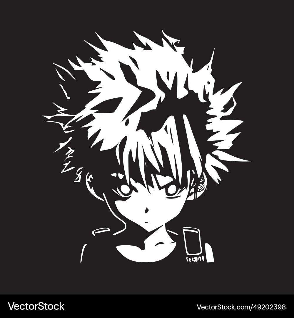 Anime - schwarz und weiß Anime - schwarz und weiß Vektorbild