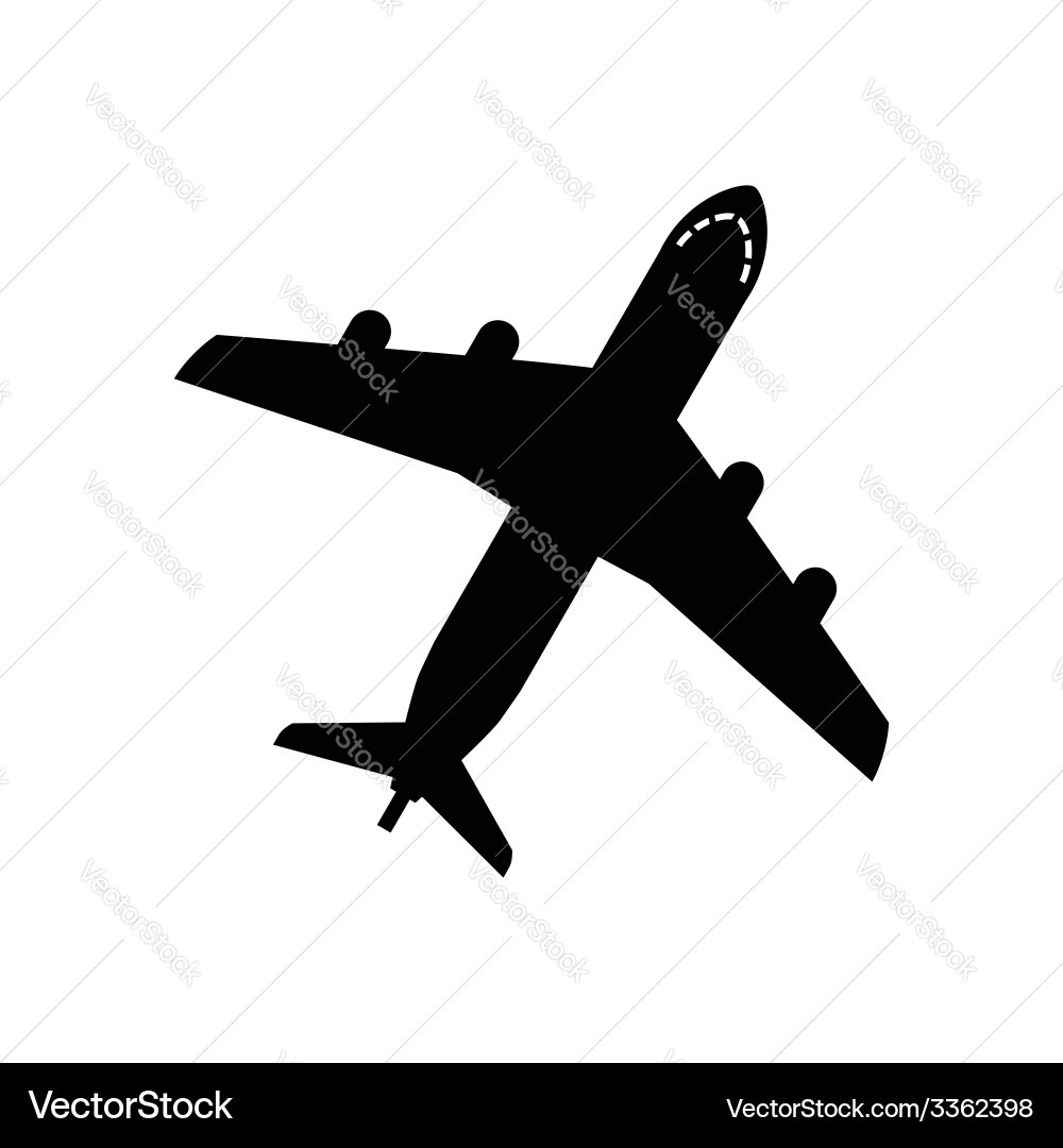 Black airplane vector image