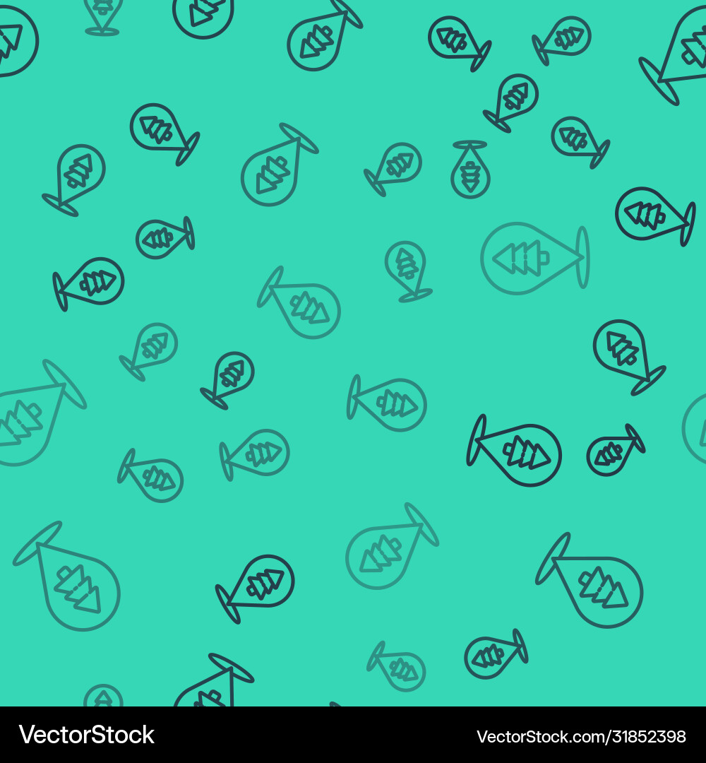Black line location forest on a map icon Black line location forest on a map icon vector image