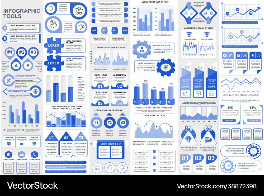 Bundle infographic elements data visualization Bundle infographic elements data visualization vector image