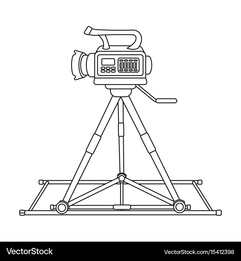Camera moving on railsmaking movie single icon vector image