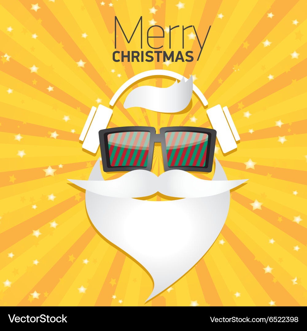 Christmas hipster poster for party or card Vector Image