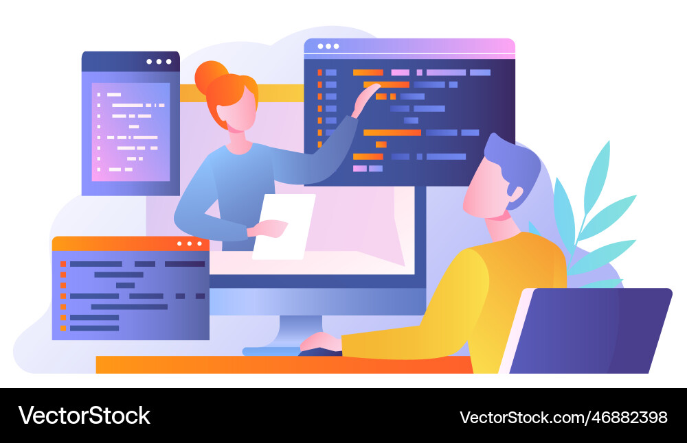 Coding Tutorial für Studierende vektorbild