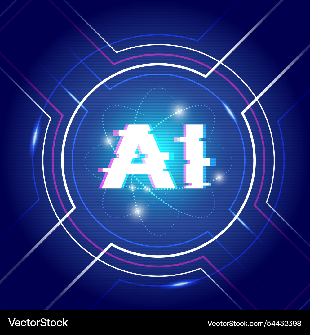 Concept of artificial intelligence ai Vector Image