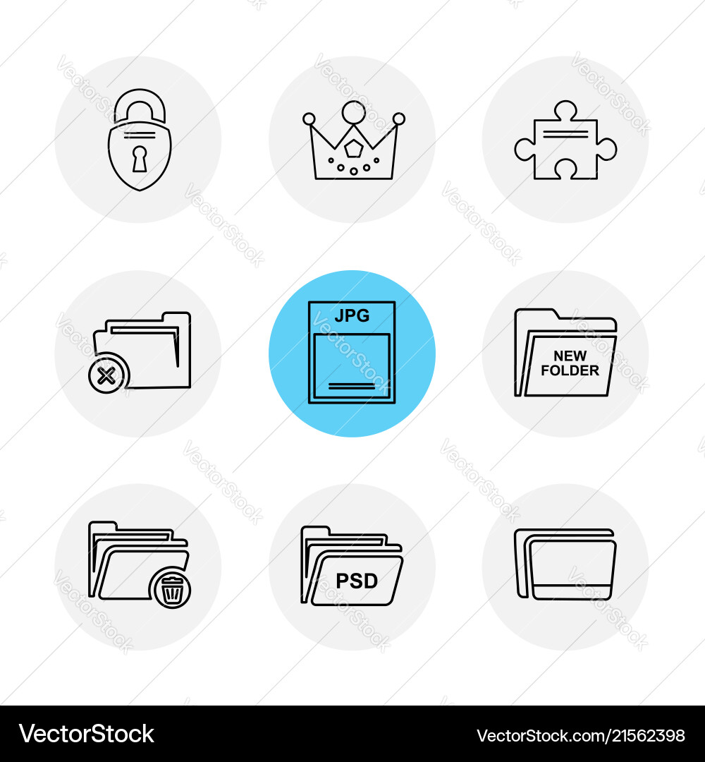 Folder files directory search code eps icons vector image