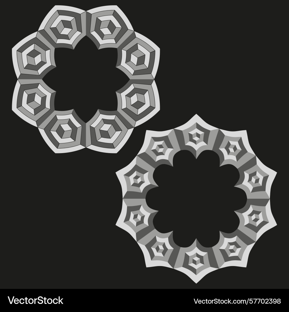 Geometric ring pattern hexagon shape element Geometric ring pattern hexagon shape element vector image