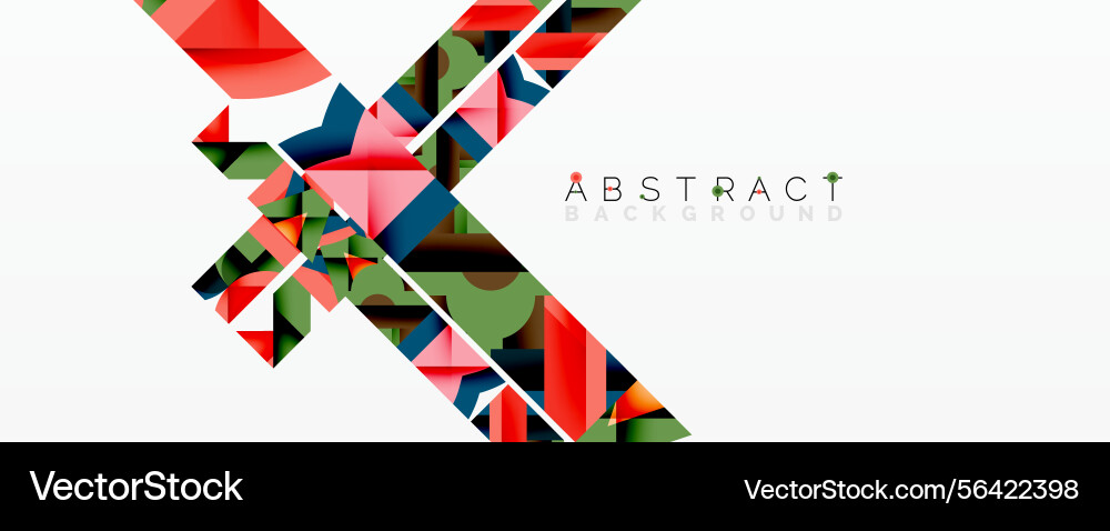Geometric shapes overlap creating dynamic vector image