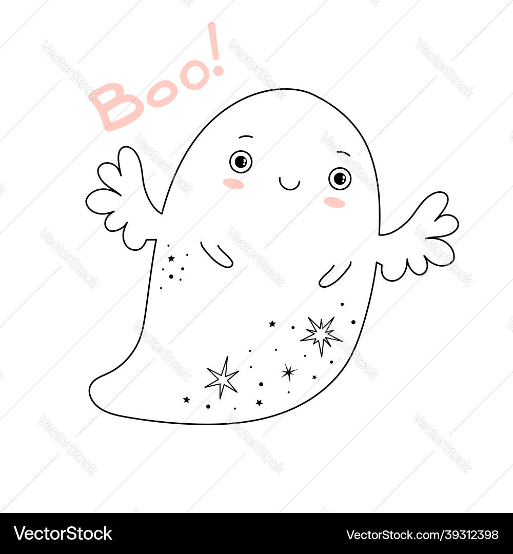 Ghost character line style isolated Ghost character line style isolated vector image