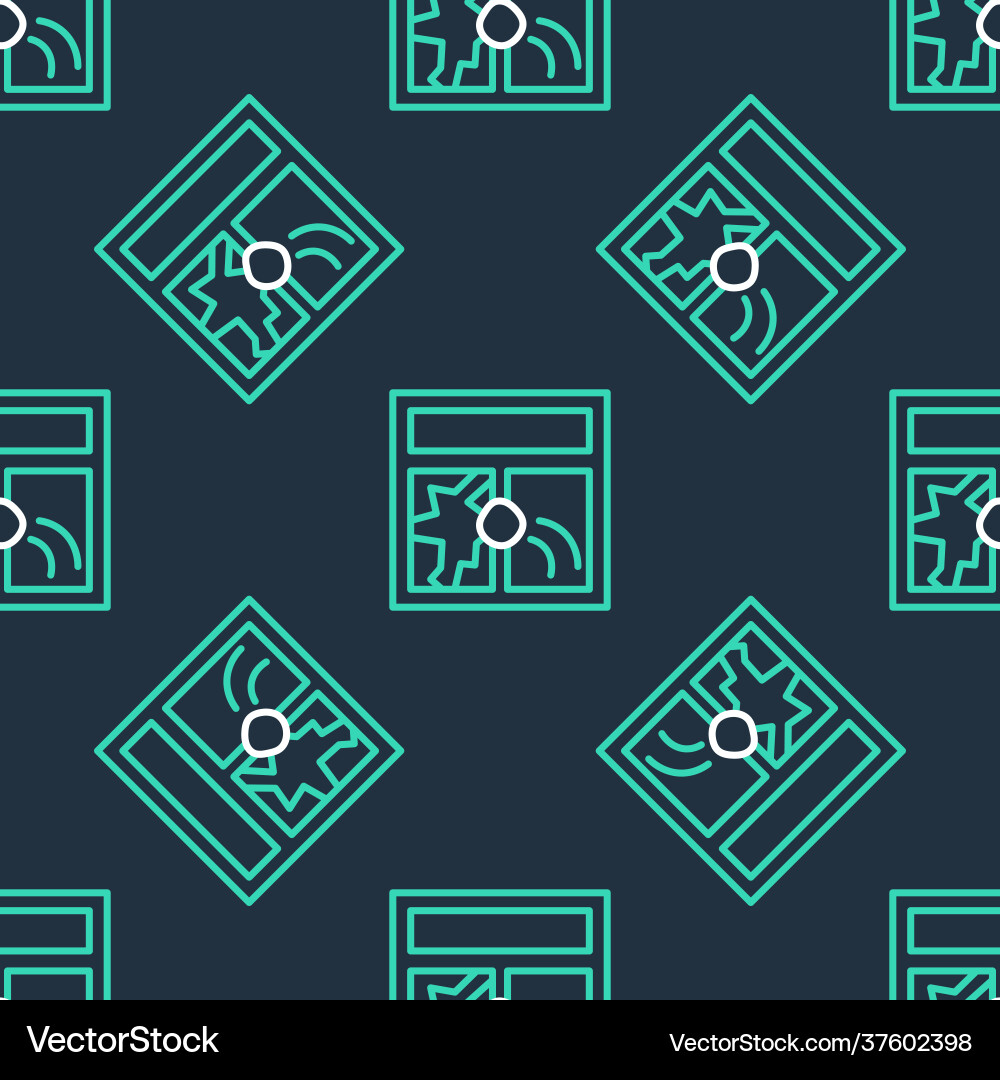 Line broken window icon isolated seamless pattern Vector Image