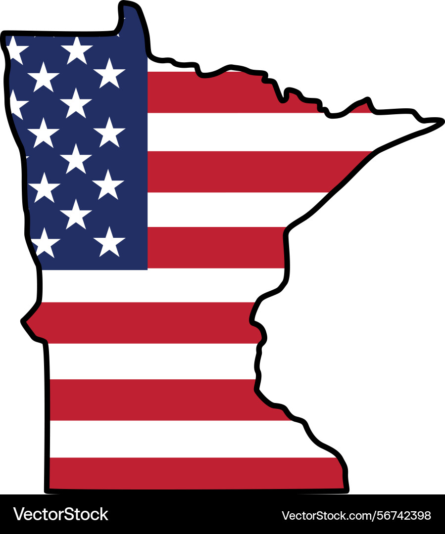 Map of minnesota state design with usa flag Vector Image