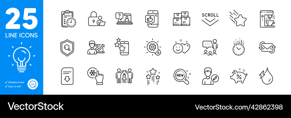 Outline icons set freezing click coffee maker Outline icons set freezing click coffee maker vector image