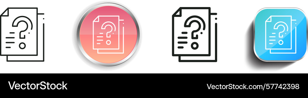 Question icon thin linear regular and button Question icon thin linear regular and button vector image
