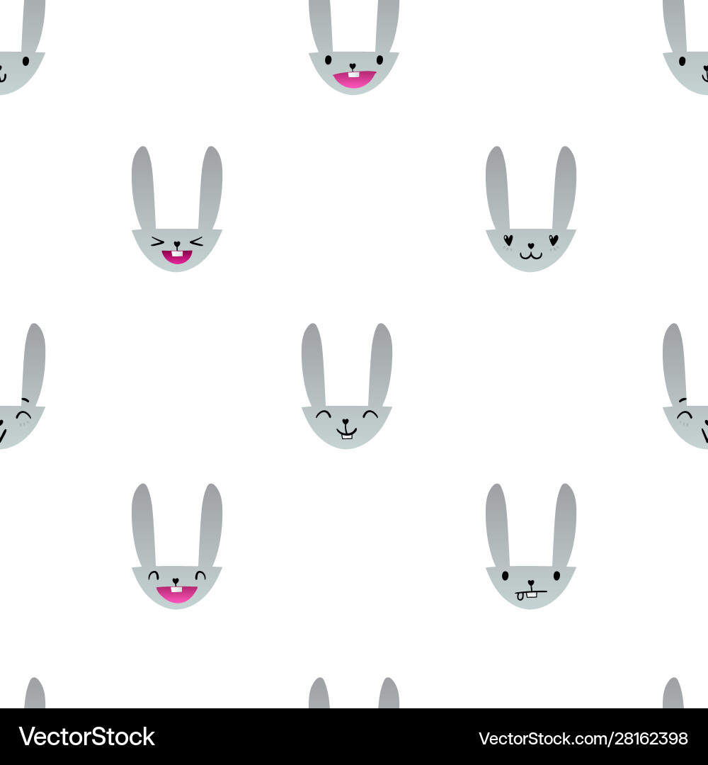 Rabbit emoticons pattern-09 Rabbit emoticons pattern-09 vector image