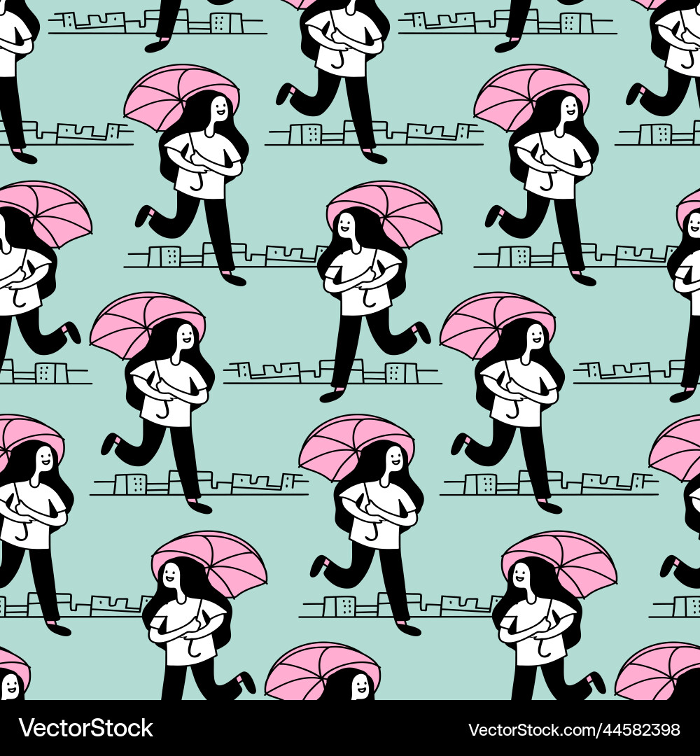 Seamless pattern with people Vector Image