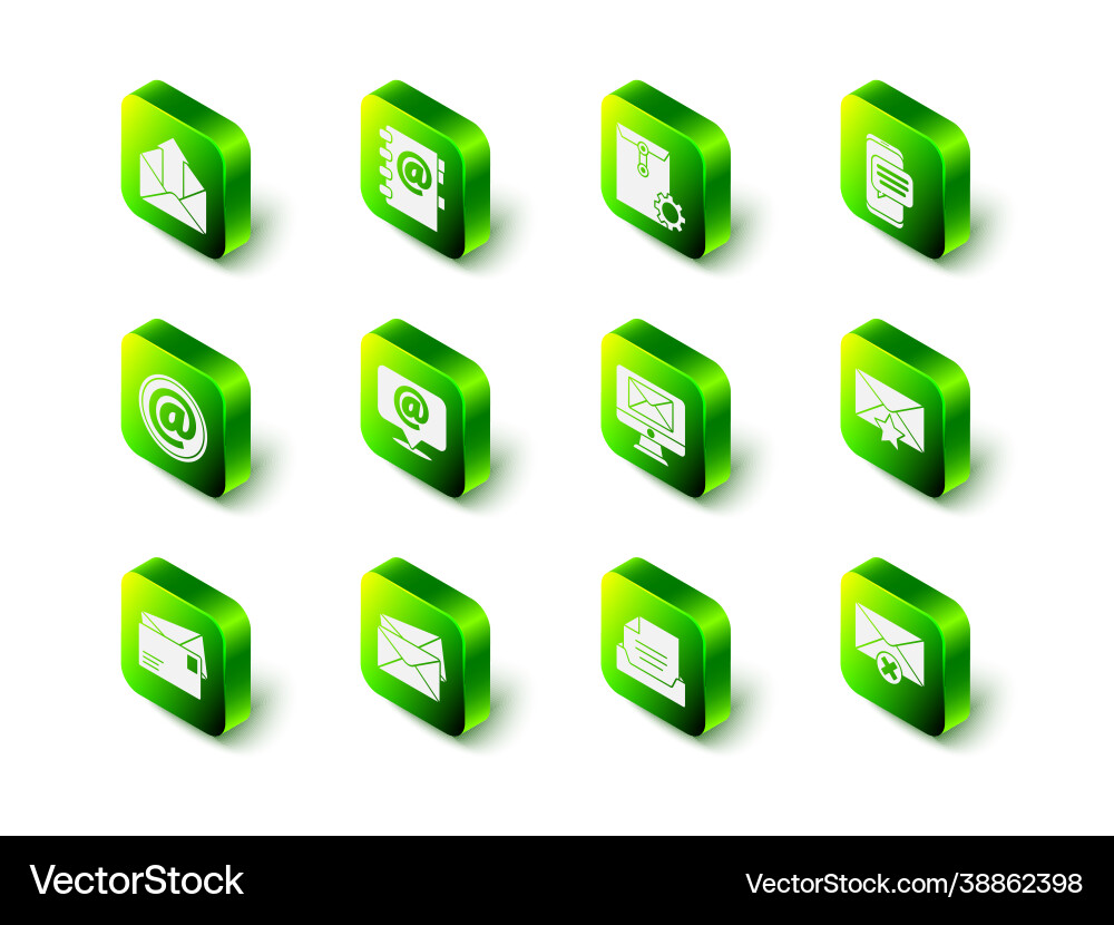 Set address book envelope setting chat messages Vector Image