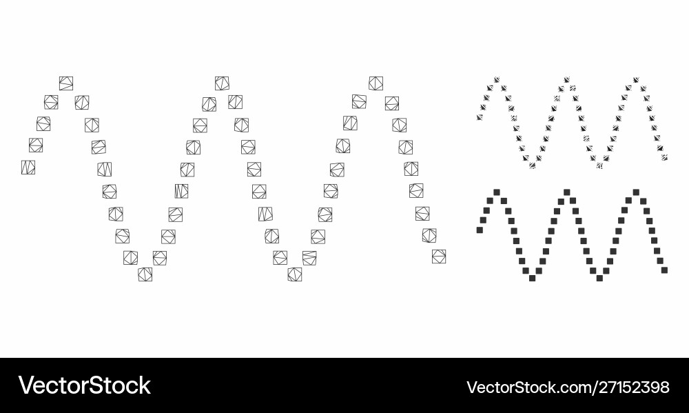 Sinusoid waves mesh network model Sinusoid waves mesh network model vector image