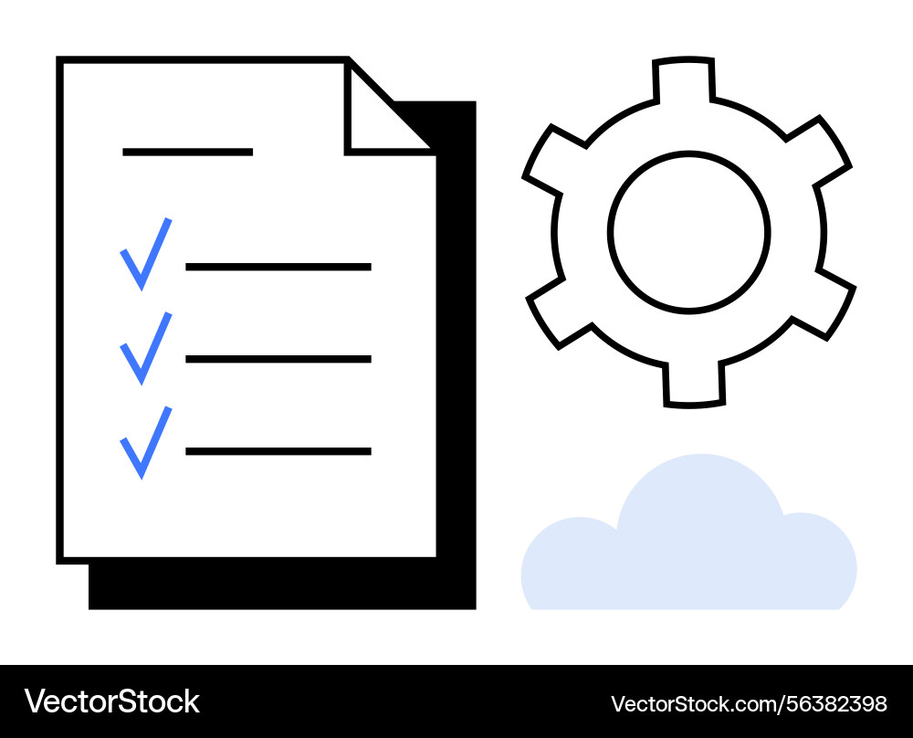 Workflow optimization with checklist gear Vector Image