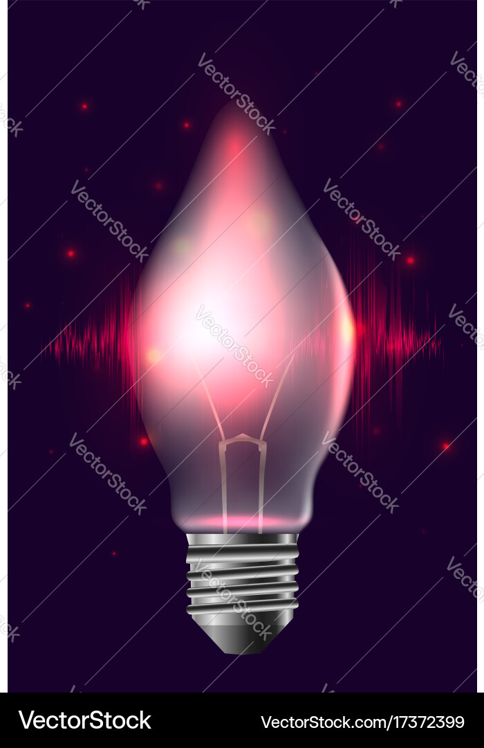 A realistic bulb with pulse and sparkles garlan Vector Image