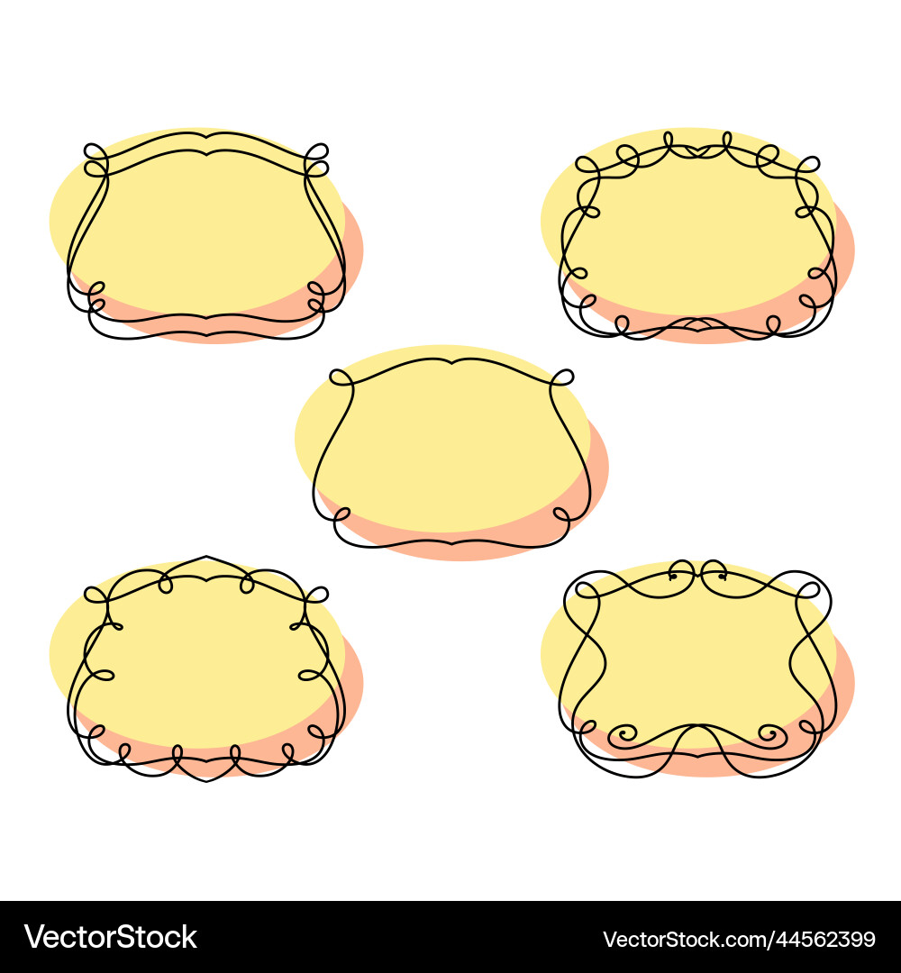 A set of symmetrical rectangular frames A set of symmetrical rectangular frames Vector Image