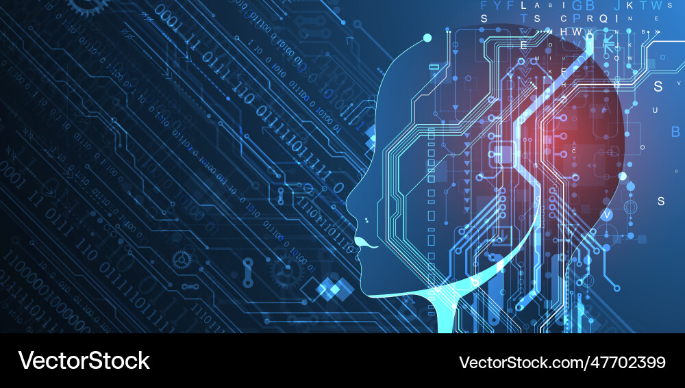 Artificial intelligence technical background Artificial intelligence technical background vector image