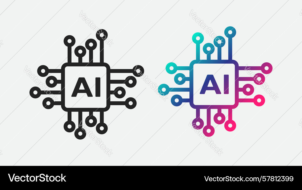 Generate ai button user interface artificial vector image