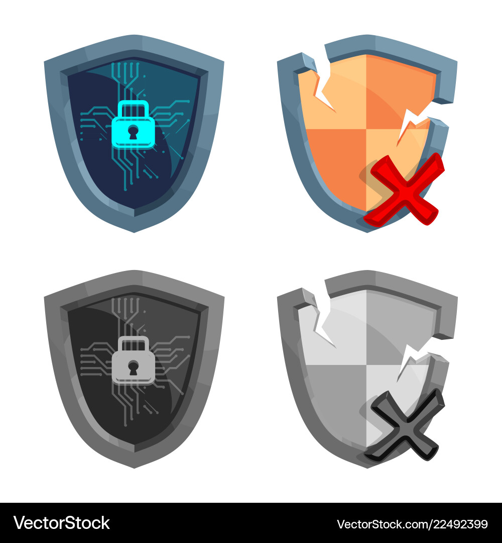 Isolated object of virus and secure icon set vector image