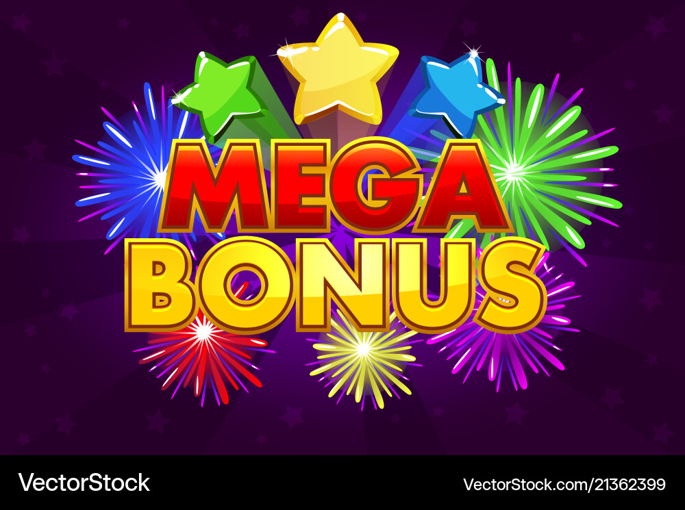 Mega bonus banner for lottery or casino Mega bonus banner for lottery or casino vector image
