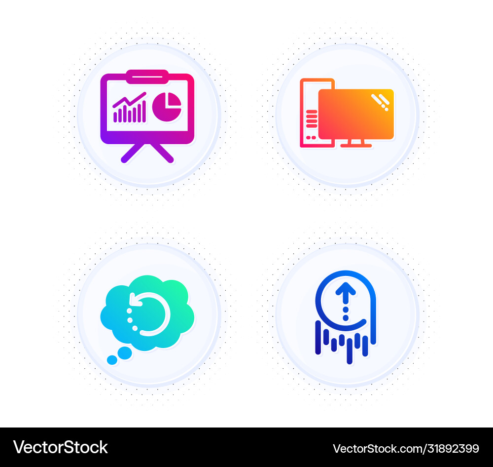 Recovery data presentation and computer icons set Recovery data presentation and computer icons set vector image