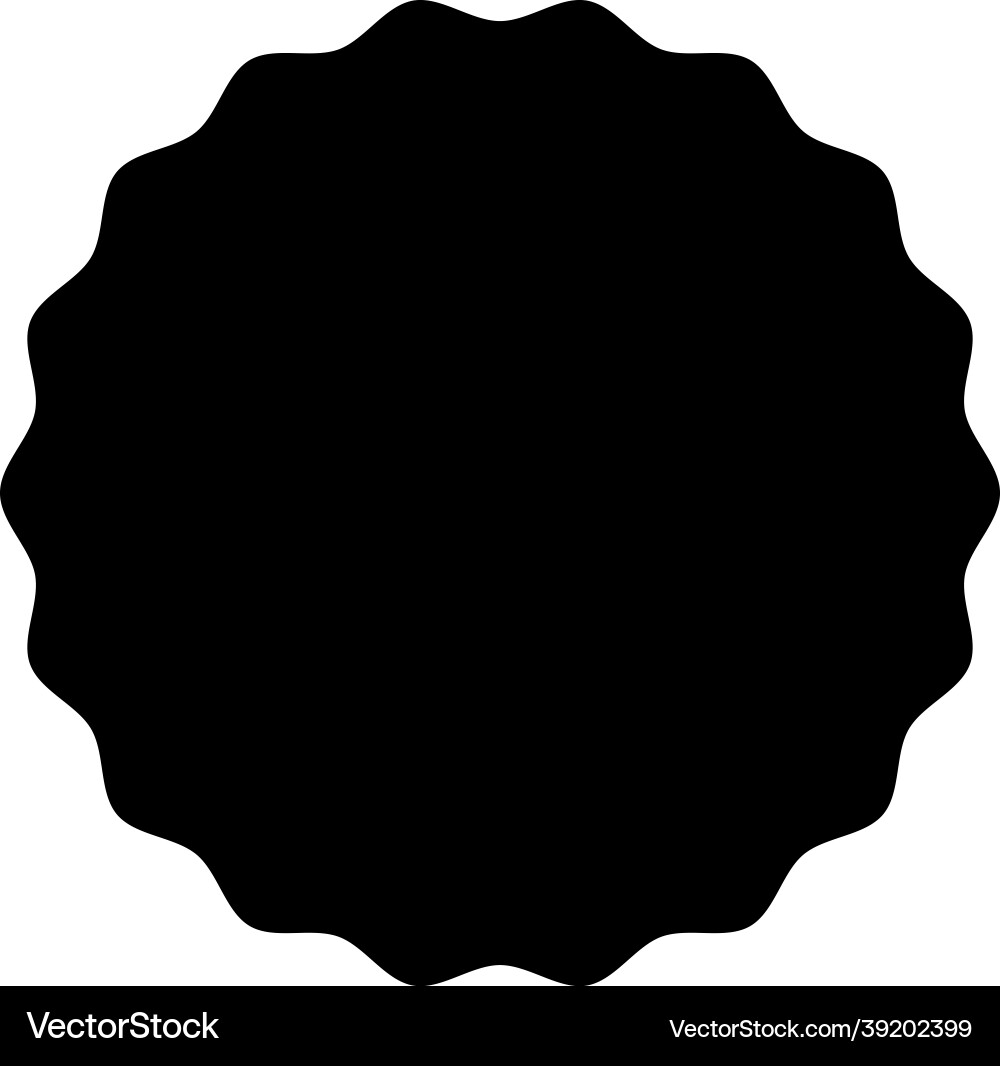 Round element with wavy edges circle label Vector Image