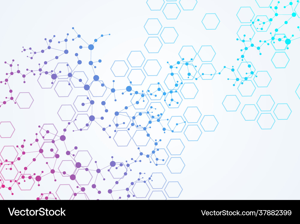 Science network pattern connecting lines and dots Vector Image