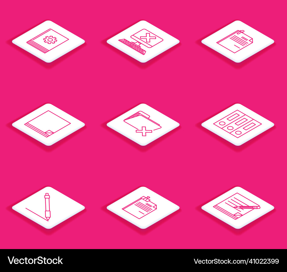 Set line user manual computer with keyboard and x Set line user manual computer with keyboard and x vector image